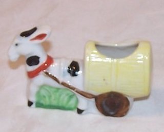 Donkey Pulling Hay Load Toothpick Holder, Occupied Japan