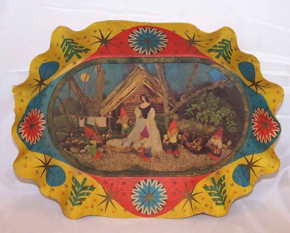 Snow White Paper Serving Bowl, Vintage German, Great Collectors Piece