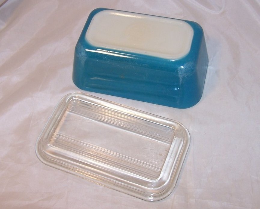 Image 4 of Bonny Blue Pyrex Refrigerator Glass Dish w Lid