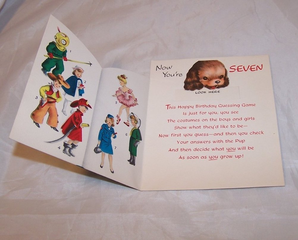 Image 1 of Birthday Card for Seven Year Old, Vintage, Unused, Norcross, New York