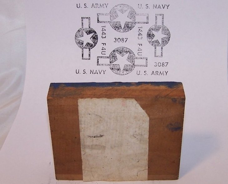 Image 3 of Military Metal and Wood Stamp, Army Navy