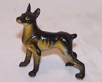 Doberman Pinscher Dog Figurine, Plastic