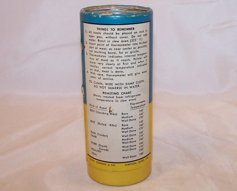 Image 3 of Maid of Honor Roast Meat Thermometer w Original Box, Vintage Sears Roebuck, 4369