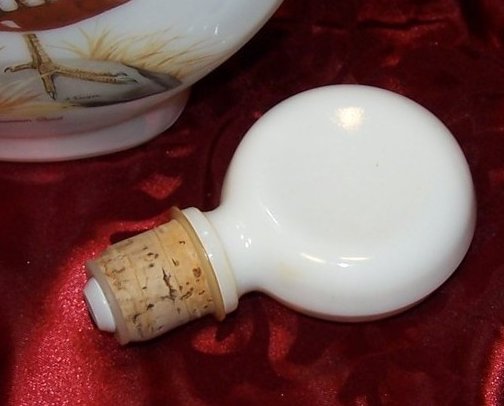 Image 1 of Mountain Quail Field Birds, Singer, Milk Glass Decanter Bottle