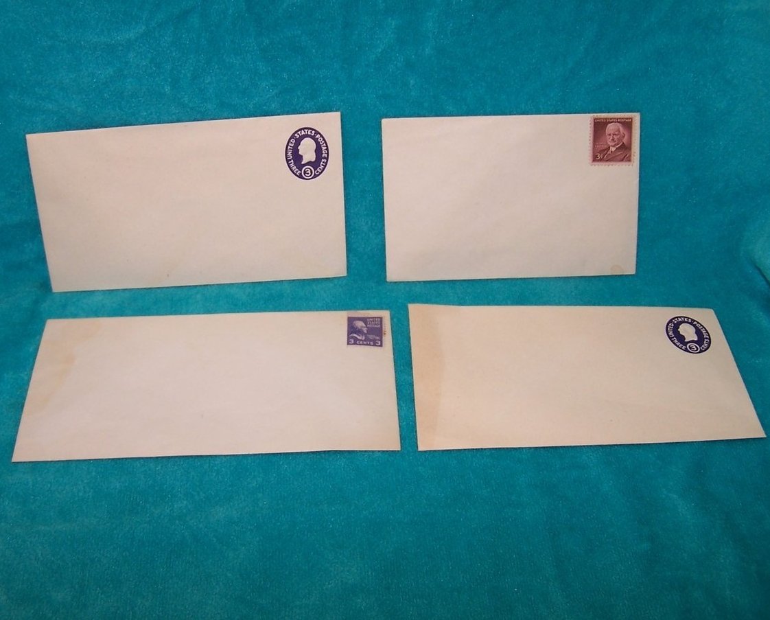 Four Envelopes with Three Cent Postage