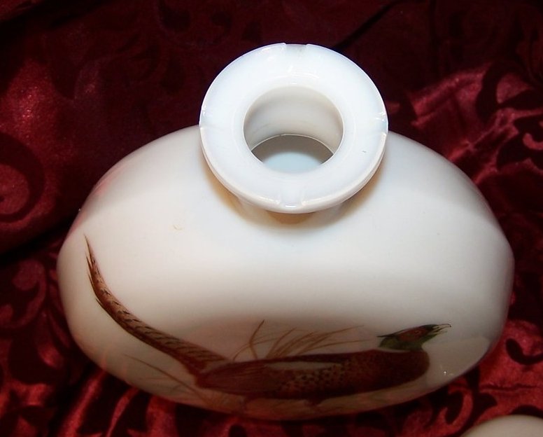 Image 2 of Ringnecked Pheasant Field Birds, Singer, Milk Glass Decanter