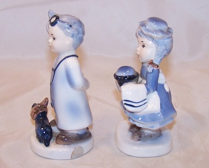 Image 2 of Little Vet Boy and Dinner Time Girl Figurines, Napco, Japan Japanese