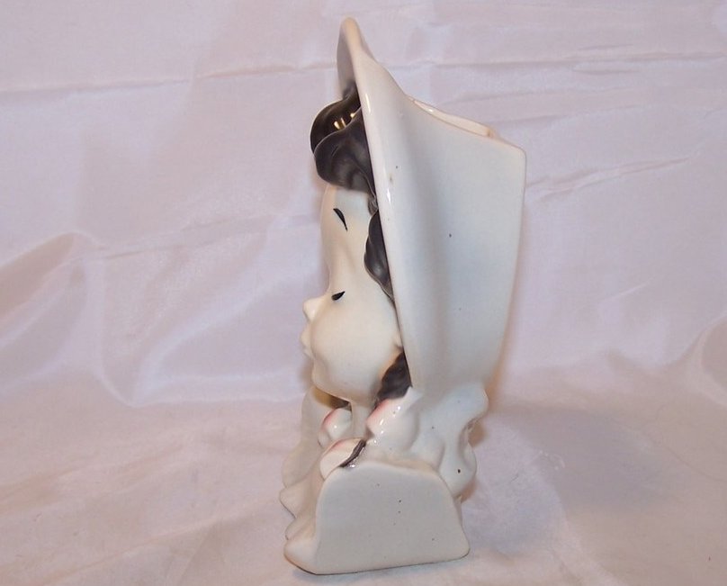 Image 1 of Royal Copley Pigtail Girl Wall Pocket Head Vase