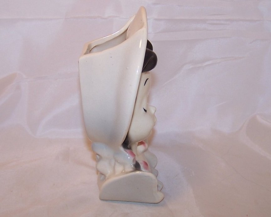 Image 3 of Royal Copley Pigtail Girl Wall Pocket Head Vase