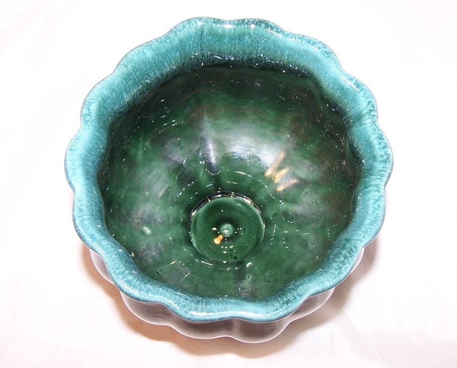 Image 1 of Hull Green Dripware Flower Vase, Planter