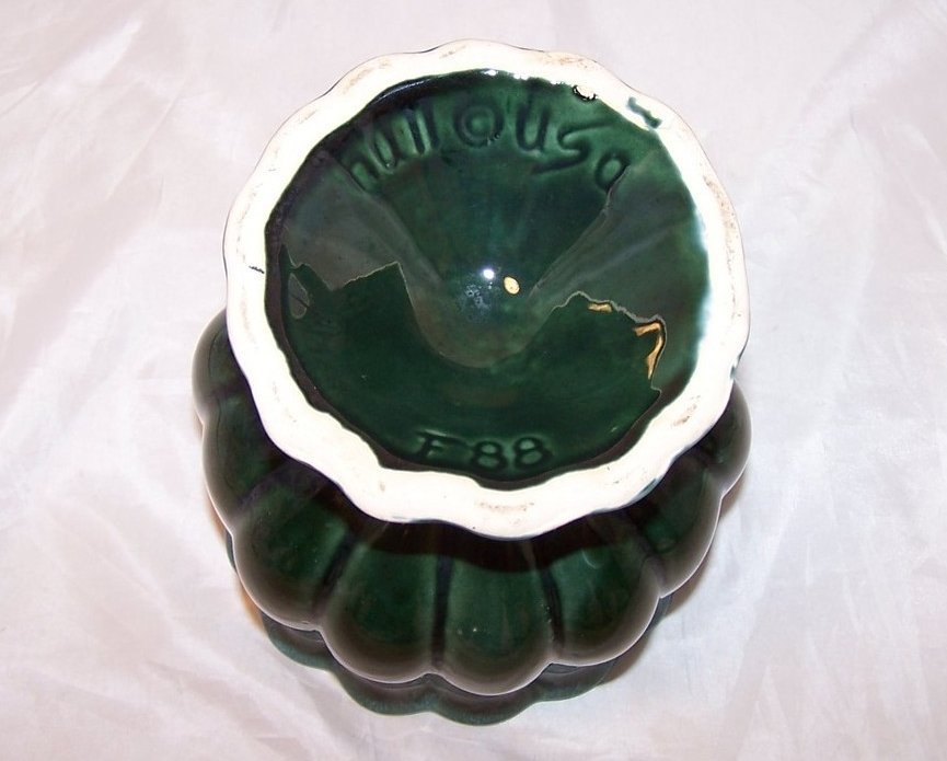 Image 4 of Hull Green Dripware Flower Vase, Planter