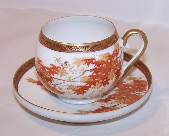 Autumn Leaves Tea Cup, Demitasse Cup and Saucer, China