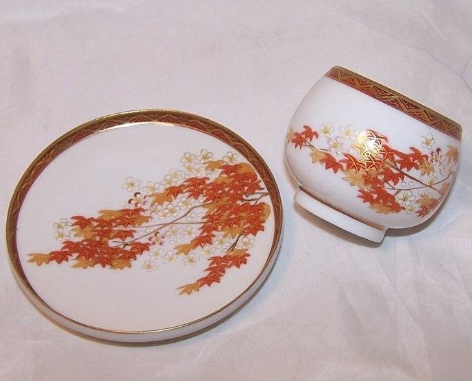 Image 1 of Autumn Leaves Tea Cup, Demitasse Cup and Saucer, China