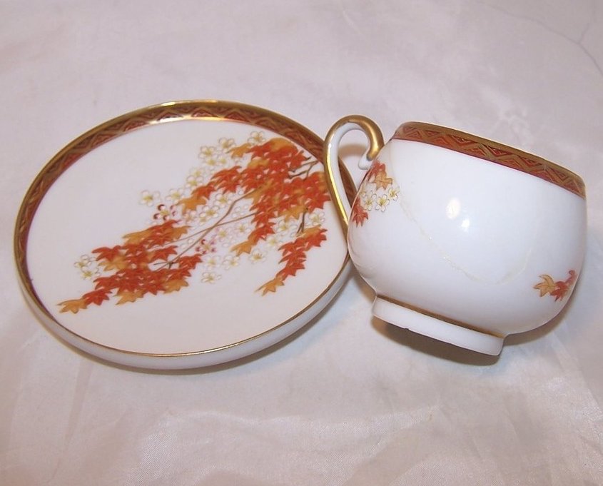 Image 2 of Autumn Leaves Tea Cup, Demitasse Cup and Saucer, China