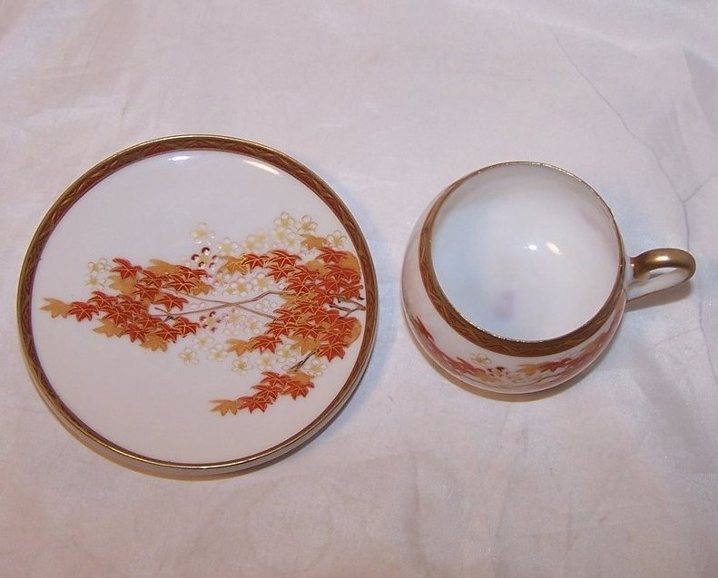 Image 3 of Autumn Leaves Tea Cup, Demitasse Cup and Saucer, China