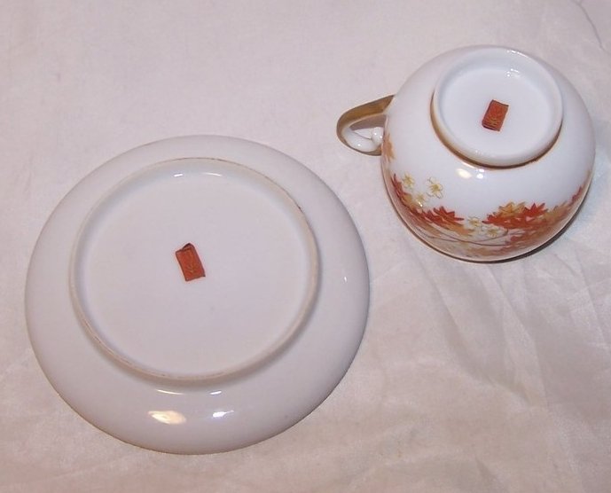 Image 4 of Autumn Leaves Tea Cup, Demitasse Cup and Saucer, China