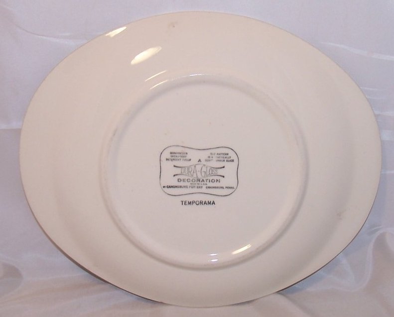 Image 1 of Temporama Oval Serving Platter, Plate, Dish, Canonsburg Pottery, Dura Gloss