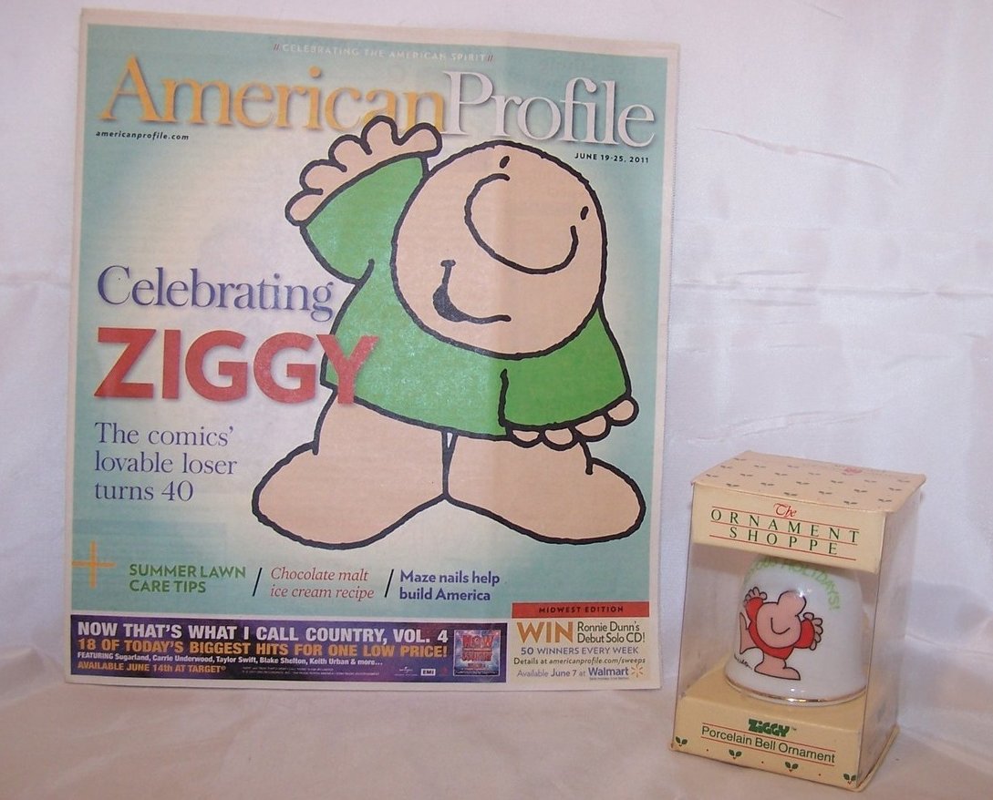 Image 1 of Christmas Ziggy Bell Ornament, 1982 New w Bonus