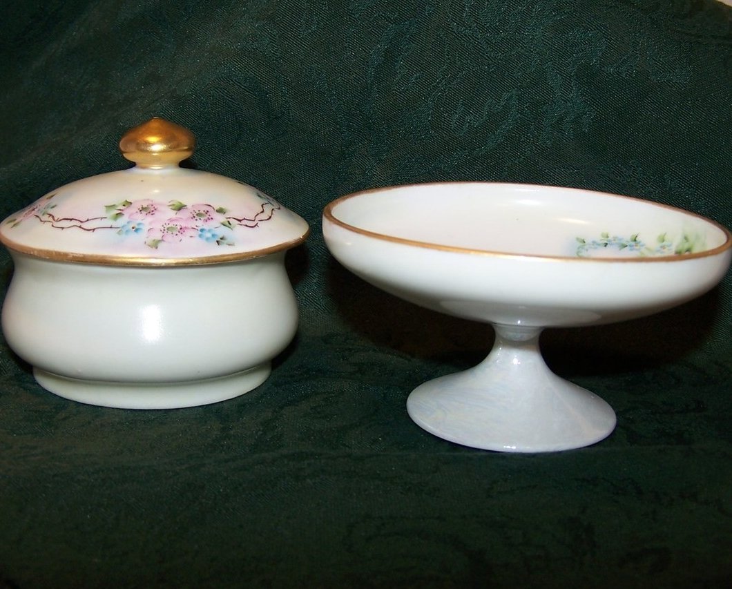 Image 2 of CB Mook Signed, MZ Austria, Flora Standing Bowl, Covered Dish