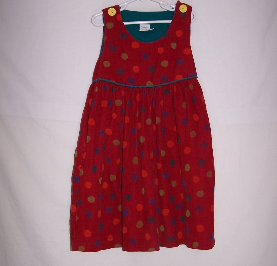 New Girls Size 5 Polka Dot Jumper Dress, Garnet Hill