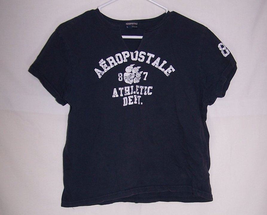 Image 0 of Aeropostale Crop Top Jrs Size L Dk Blue Shirt