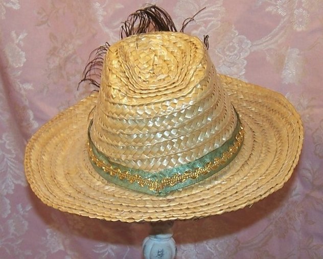 Image 1 of Childs Cowgirl Hat w Peacock Eye Feather