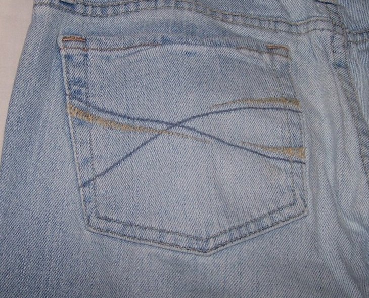 Image 2 of Aeropostale Stretch Flare Jeans, SZ 7, 8  Front Pocket Blue Butterfly