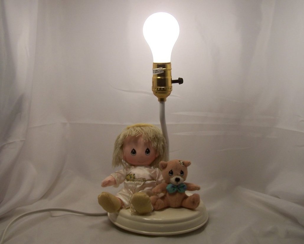 Image 2 of Plush Angel and Bear Nursery Lamp, Desk Lamp, Luv N Care