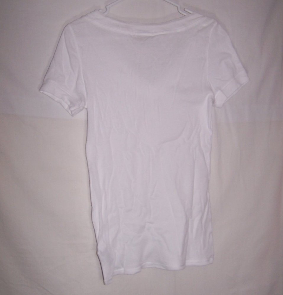 Image 1 of Lei Ribbed, Short Sleeve White Shirt, Jrs Size XL