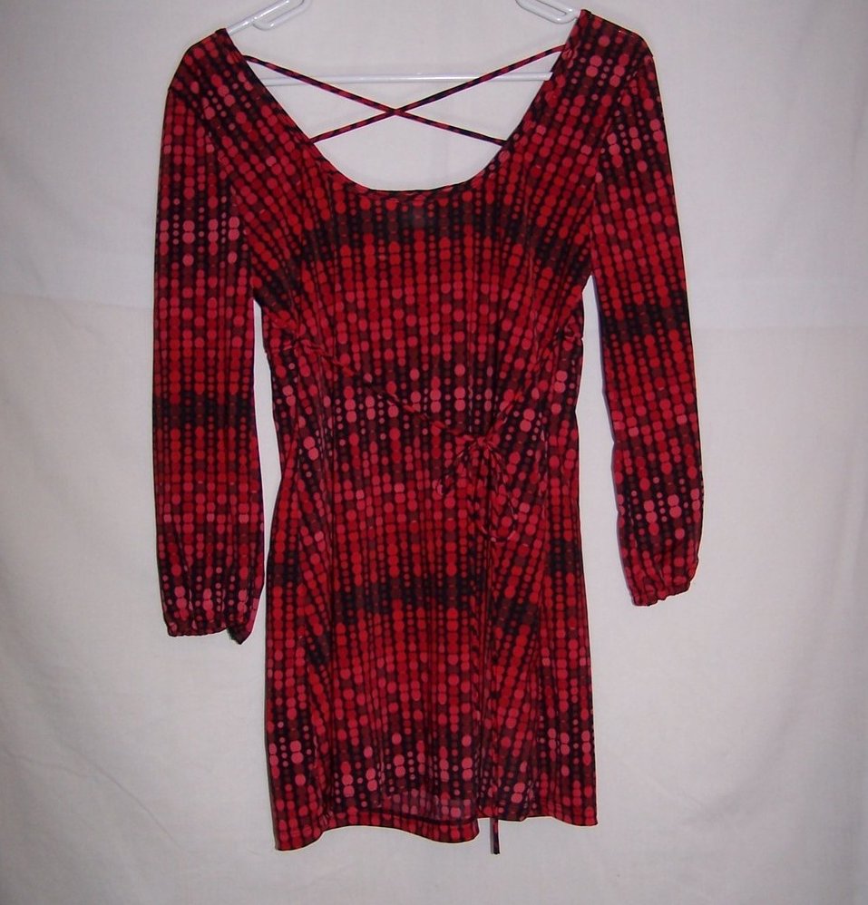 Image 1 of Red, Black Spotted Shirt, Criss Cross Back, Jrs Size L