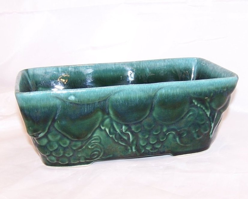 Image 2 of Hull Green Dripware Rectangular Planter