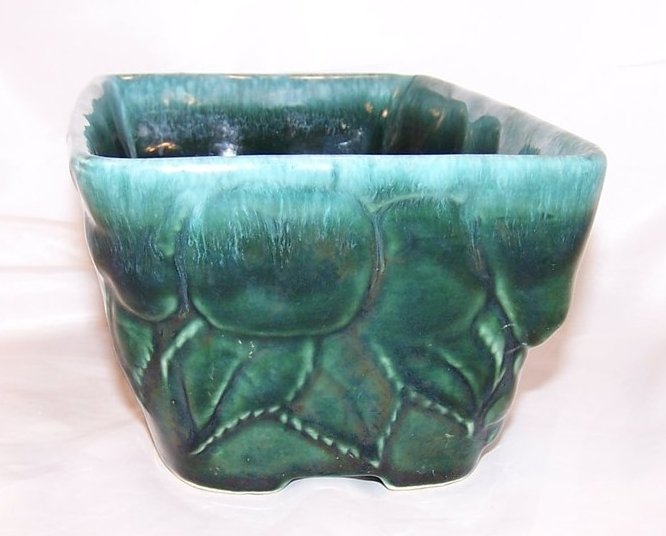 Image 3 of Hull Green Dripware Rectangular Planter