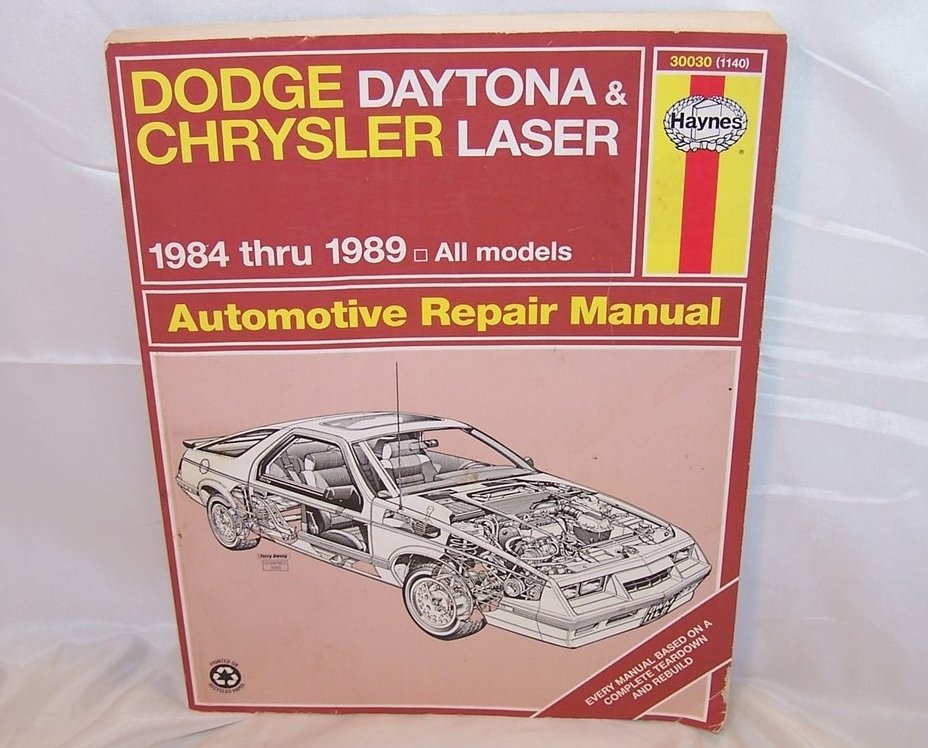 Haynes Dodge Daytona, Chrysler Laser Repair Manual, 1984 to 89