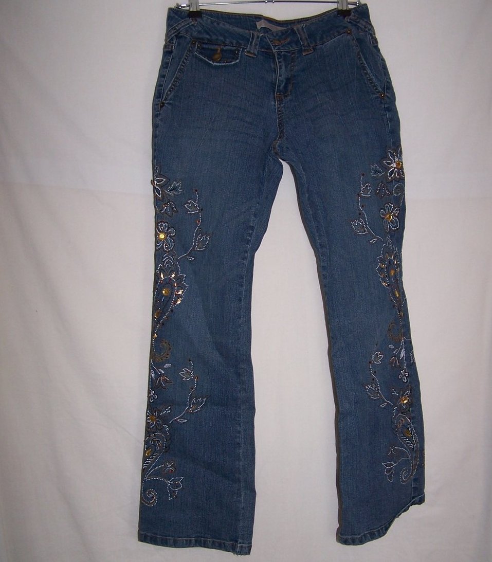 Image 1 of Decorated Jeans, Jrs Sz 8P, Distressed