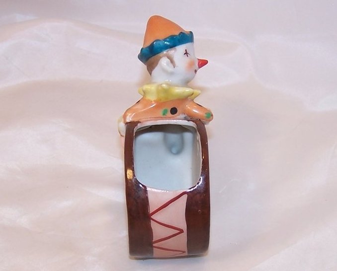 Image 3 of Clown and Drum Figurine, Pencil Cup, Q Tip Cotton Ball Dispenser