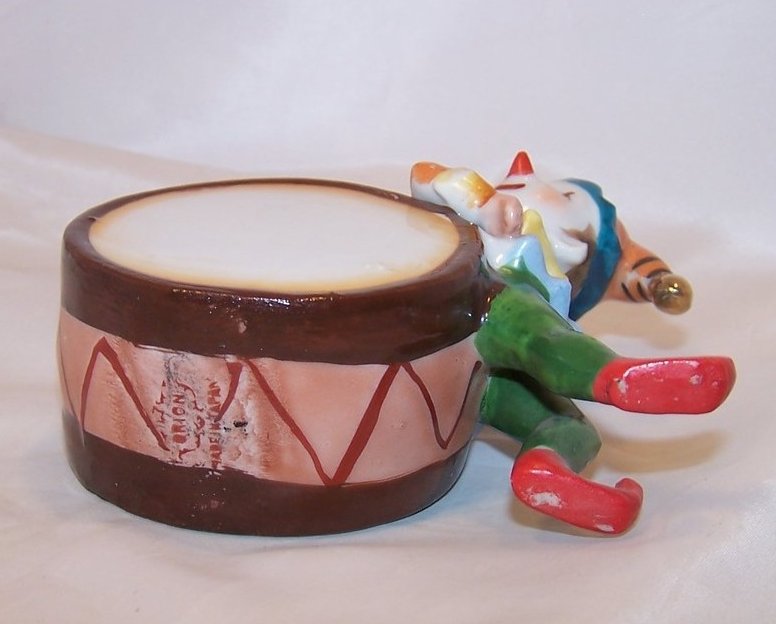 Image 4 of Clown and Drum Figurine, Pencil Cup, Q Tip Cotton Ball Dispenser