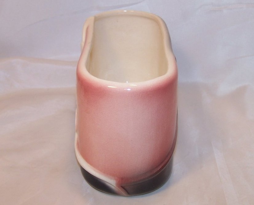 Image 1 of Stylized Oval Art Pottery Planter or Letter, Bill Holder