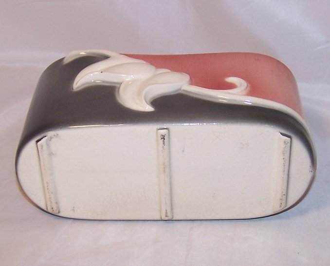 Image 4 of Stylized Oval Art Pottery Planter or Letter, Bill Holder