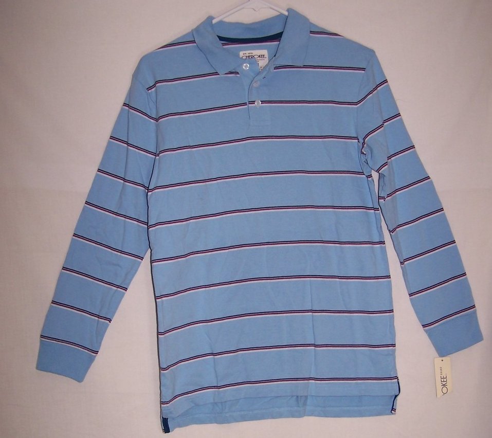 New Boys Sz 10, 12 Long Sleeved Striped Shirt, Cherokee