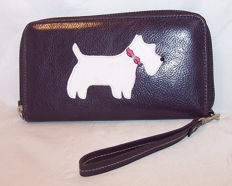 Image 0 of Scottie Dog Clutch Purse, Zipper Close, Strap Handle