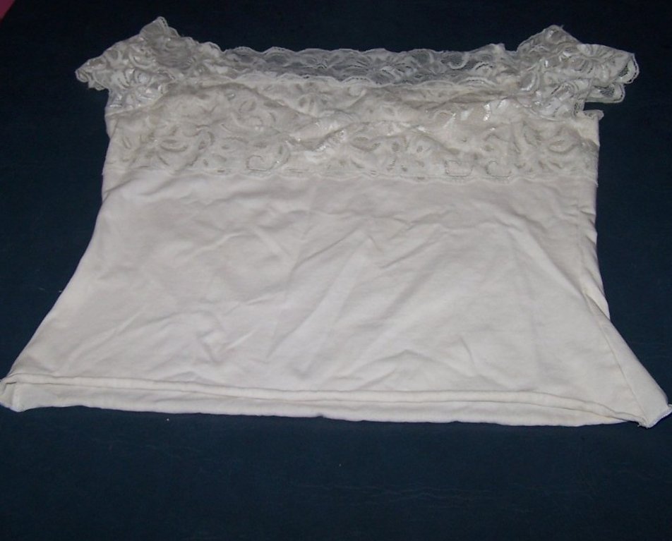 Image 0 of Jrs Size M Maurices Off Shoulder White Lace Crop Top Shirt