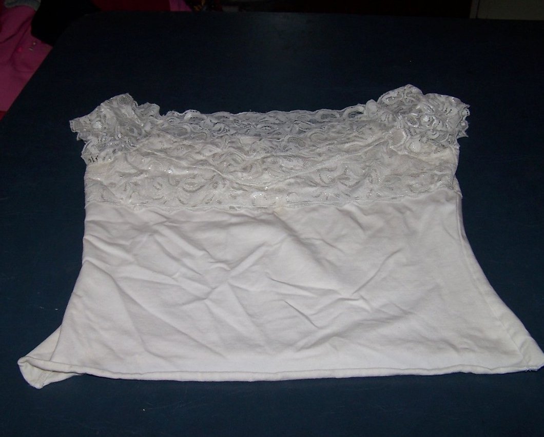 Image 1 of Jrs Size M Maurices Off Shoulder White Lace Crop Top Shirt