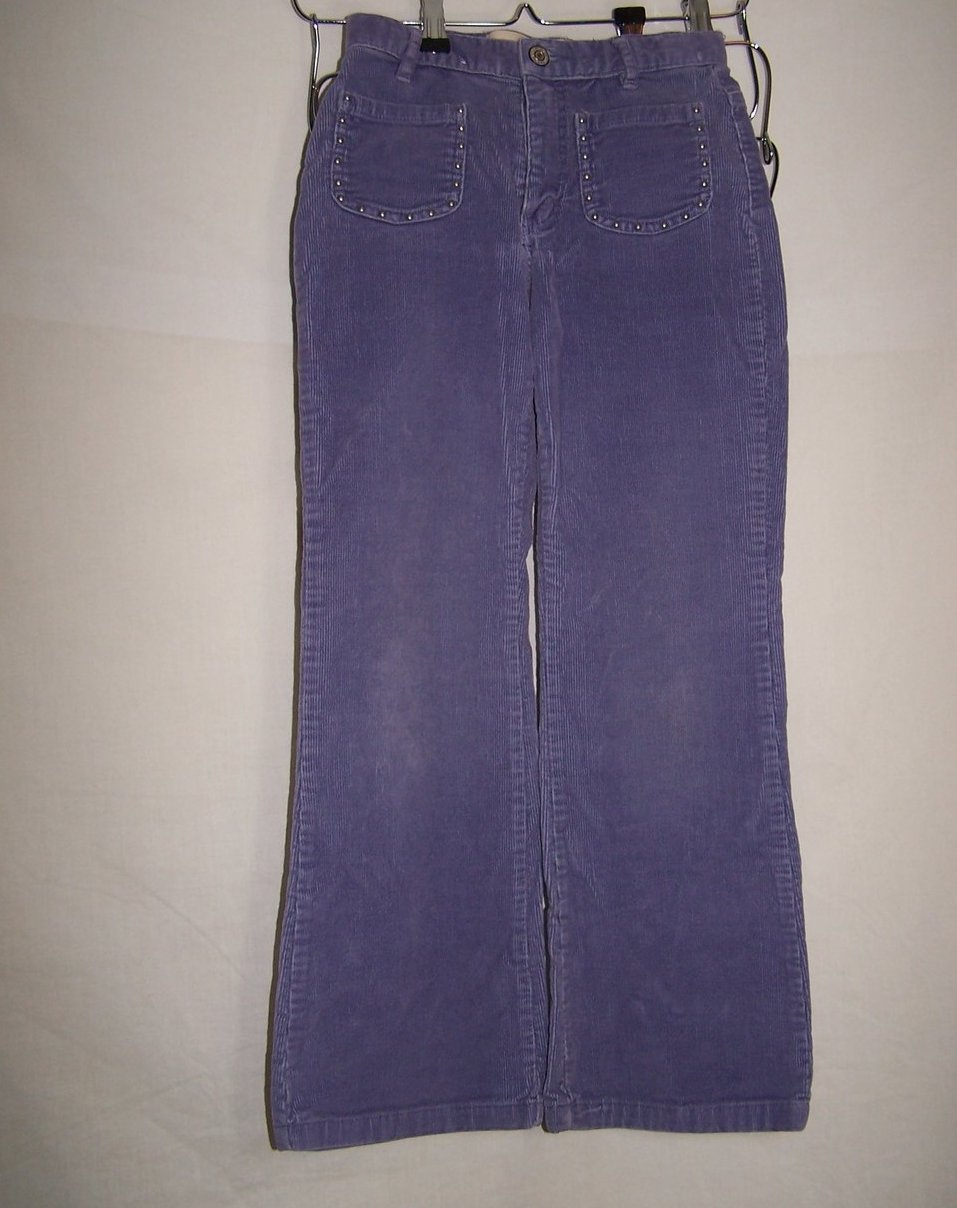 Sz 10 Slim Purple Corduroy Pants, Gap Patch Pocket Flare Stretch