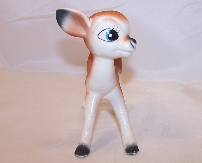 Image 3 of Cute Cross Eyed Deer, Spotted Fawn Figurine, Japan Japanese