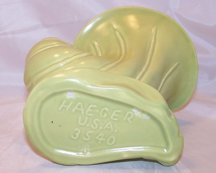 Image 5 of Haeger Cornucopia Vase, Green