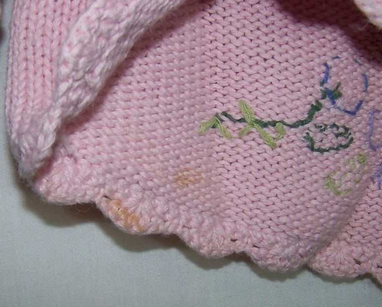 Image 4 of Sz 5, 6, Long Sleeved Knit Sweater, Button Front, Pink w Flowers