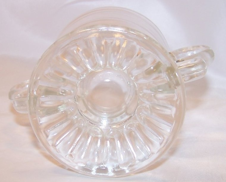Image 5 of Pressed Glass Sugar Bowl w Double Loop Handles, Vintage