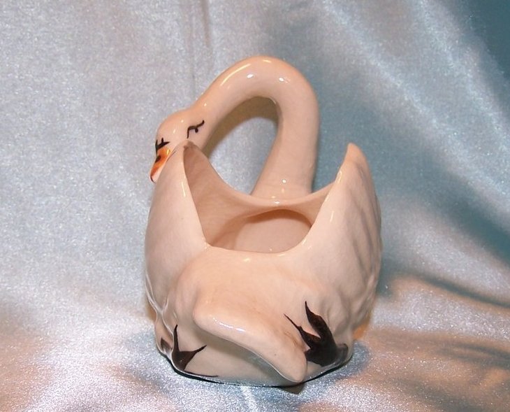 Image 1 of White Swan Planter, 4 Inches Tall, Japan Japanese