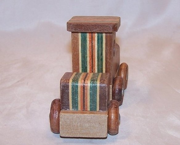 Image 1 of Train Locomotive, Caboose of Layered Colored Wood, Woods