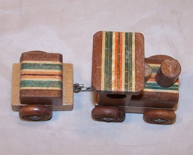 Image 3 of Train Locomotive, Caboose of Layered Colored Wood, Woods